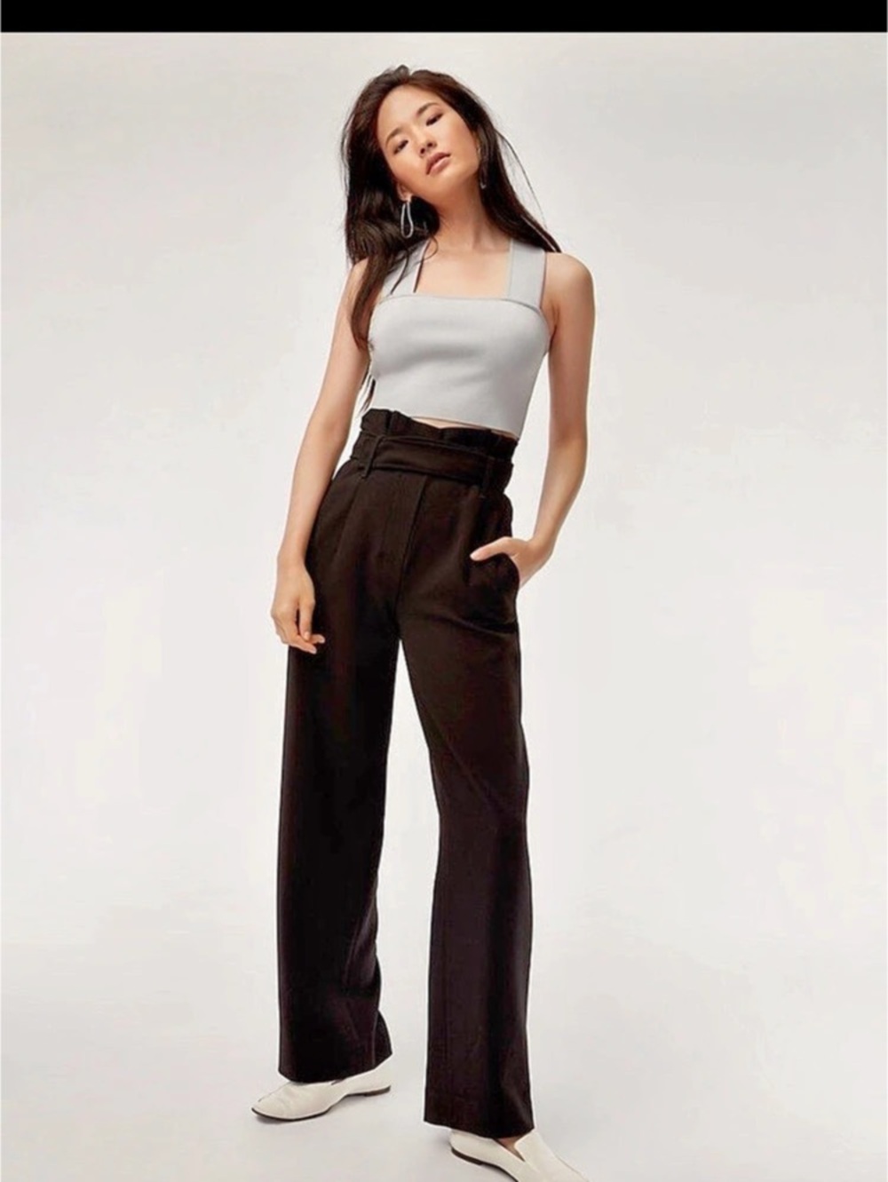 Babaton Sculpt Knit Criss Cross Cropped Tank Red - Picture 2 of 5